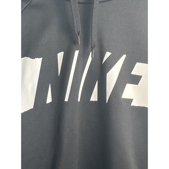 NIKE MENS LARGE HOODIE DRI-FIT THERMA BLACK GRAFFITI HOODED SWEATSHIRT CJ5163 - Picture 2 of 9
